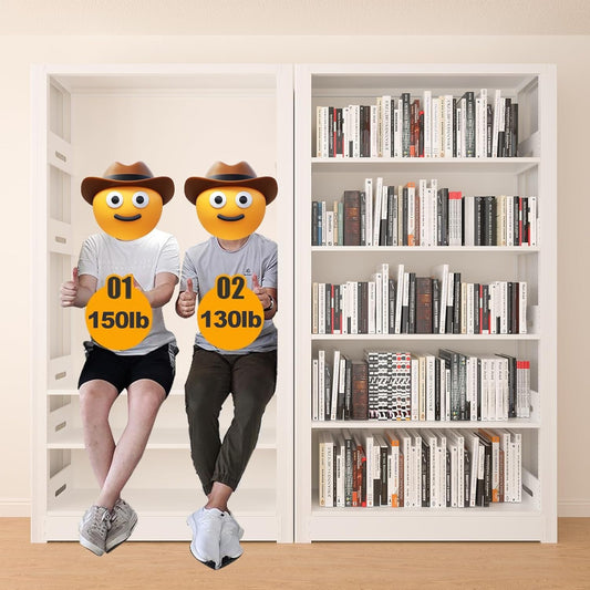 5-Tier Bookshelf, White Bookshelf with Adjustable Storage Shelves, Metal Bookshelf, 69" Tall Bookcase for Living Room, Library, Office, Bedroom, Including Book Stopper-1