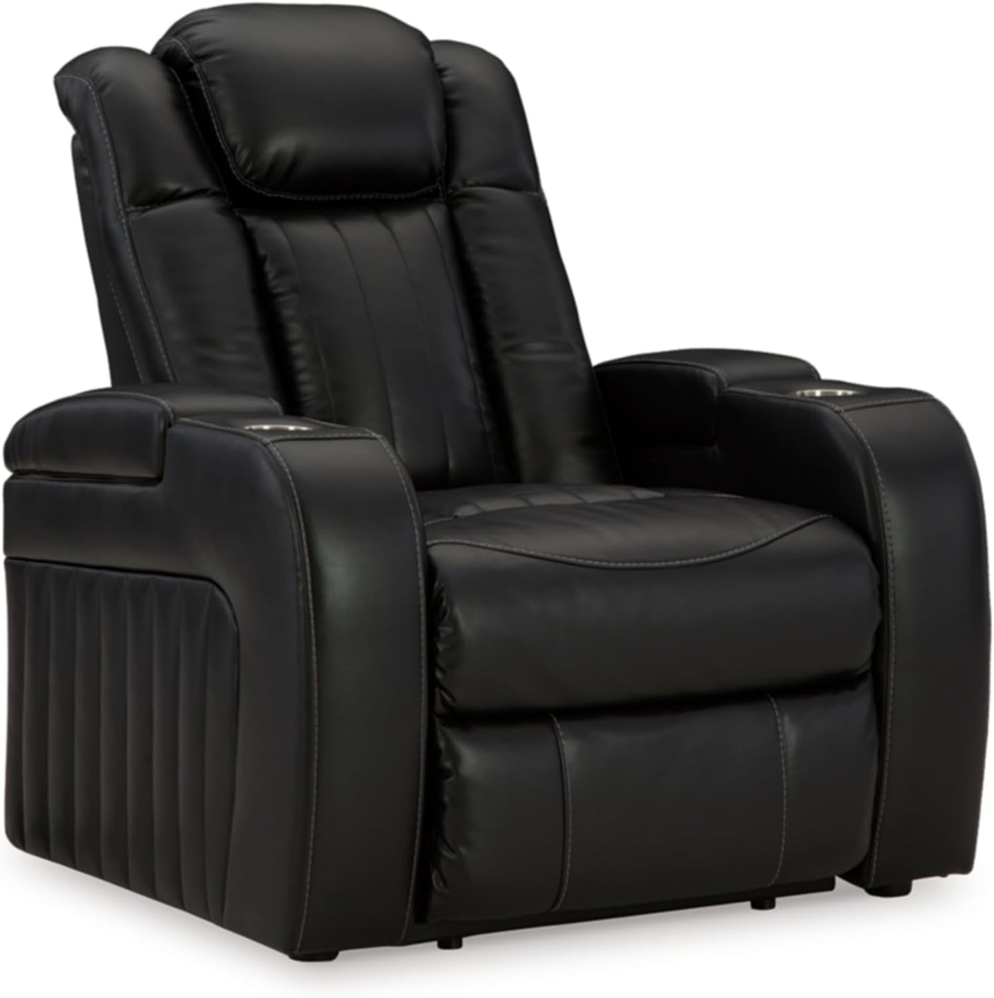 Caveman Den Power Recliner, 39" W X 42" D X 42" H, Black-0