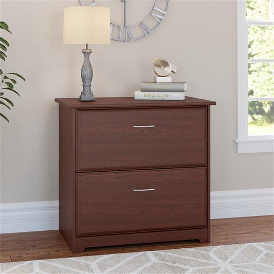 Bush Furniture Cabot 2 Drawer Lateral File Cabinet in Harvest Cherry, Home Office Chest for Letter, Legal, and A4-Size Document Storage-1