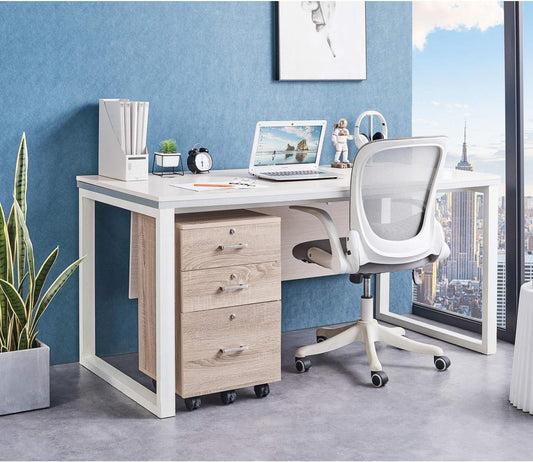 26"H 3 Drawer File Cabinet with Lock, Rolling File Cabinet under Desk, Mobile File Cabinets for Home Office, Wood File Cabinet Printer Stand for Letter Size File Folders, Assembly Required, Oak-1