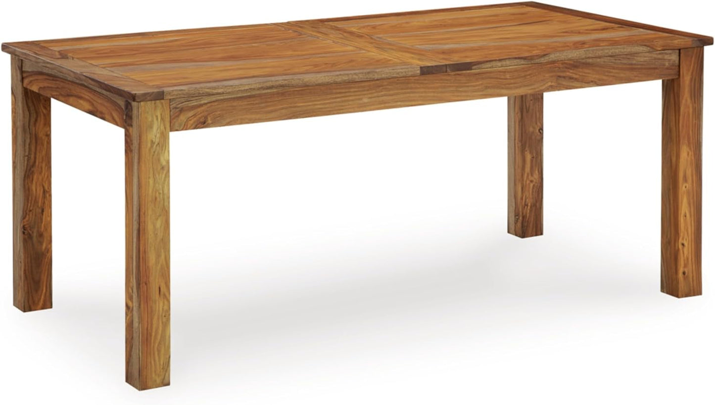 Dressonni Contemporary Dining Extension Table with Self-Storing Butterfly Leaf, Light Brown-2
