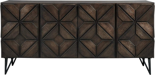 70" TV Stand Urban Geometric Design, 4 Doors-1