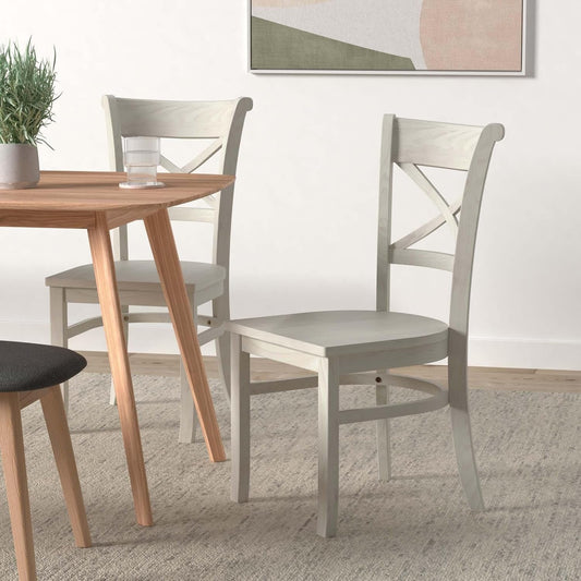 Set of 2 35.8" H Charlotte X-Back Dining Solid Parawood, Stylish and Comfortable Chairs, 18.5''W Seat, Paint or Stain in Any Color to Match Your Decor, Unfinished-1
