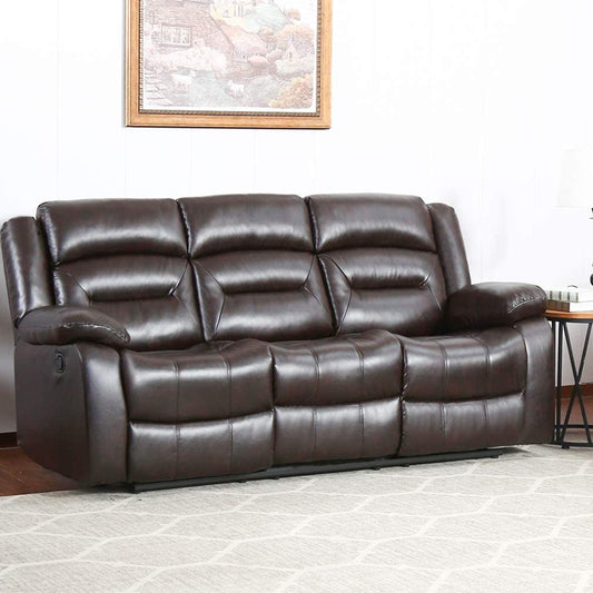 3-Seat Home Theater Recliner Sofa Set, Gray-1