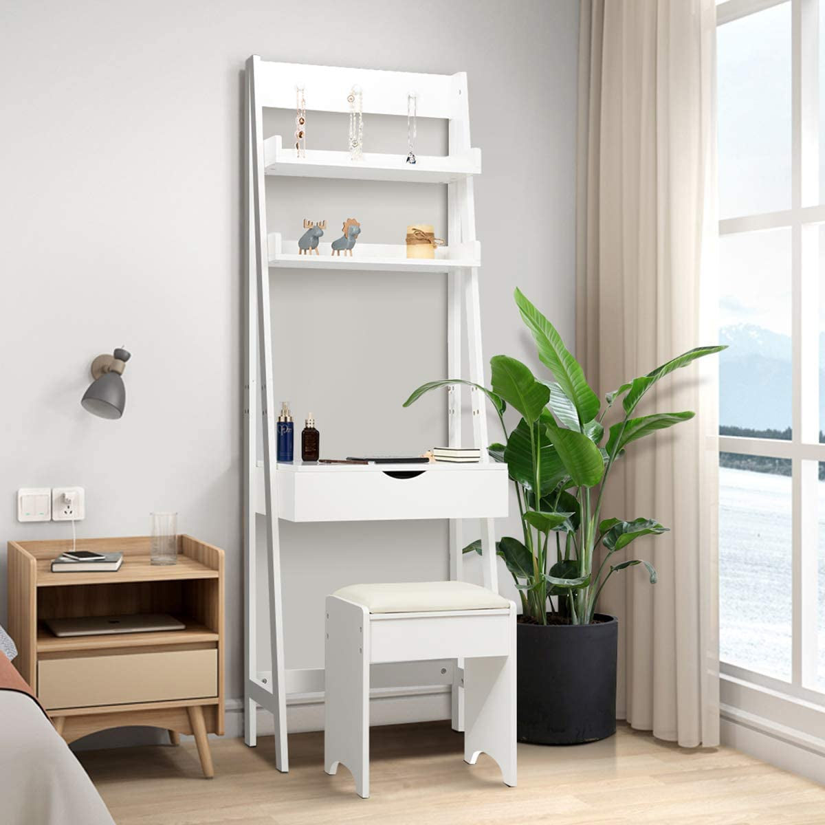 3-In-1 Vanity Set with Flip Top Mirror-2