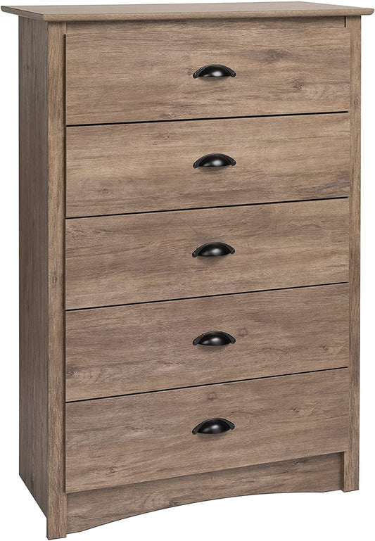 Salt Spring Drifted Gray 5-Drawer Chest-1