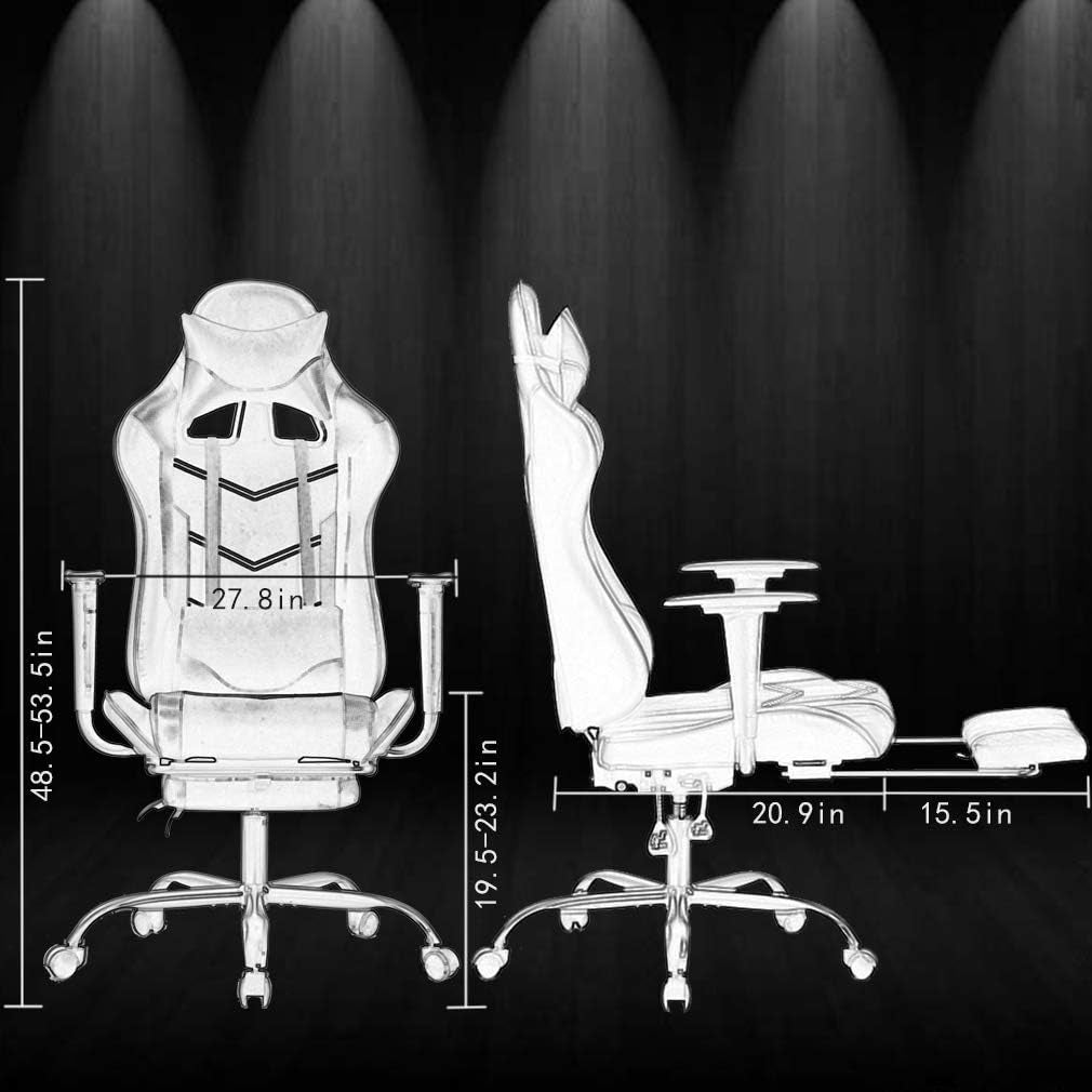 Ergonomic Office Chair PC Gaming Chair Cheap Desk Chair PU Leather Executive Rolling Swivel Chair Computer Lumbar Support for Women, Men-2