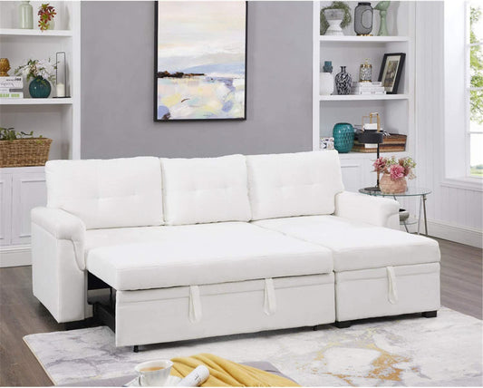 L-Shape Velvet Sleeper Sofa with Storage-1