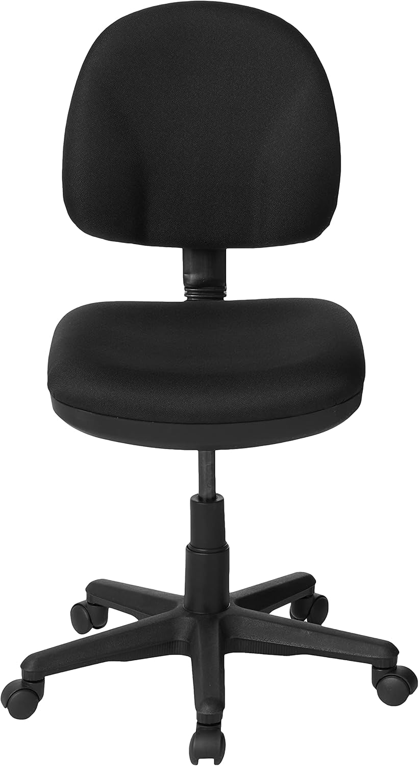 Office Star Pneumatic Sculptured Office Task Chair with Thick Padded Seat and Built-In Lumbar Support, Black-3