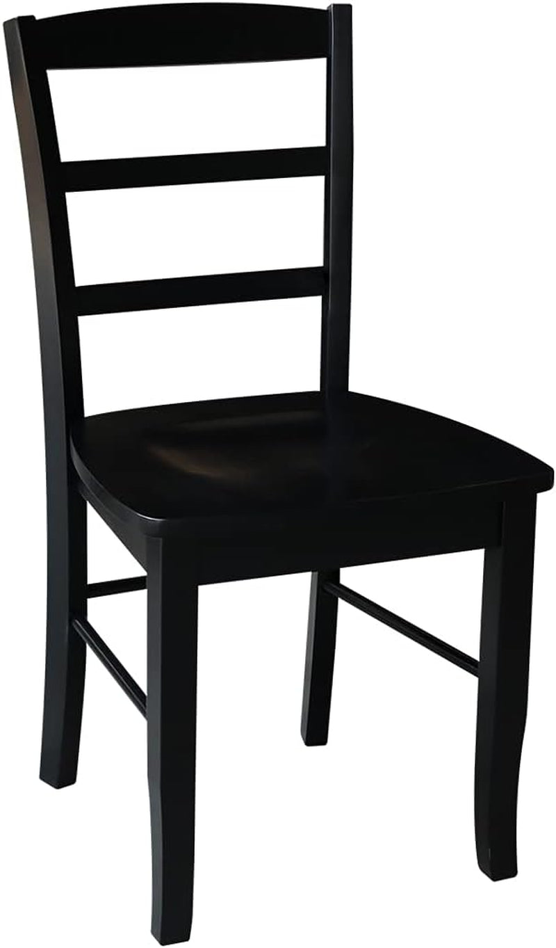International Concepts Pair of Madrid Ladderback Chairs, Black-4