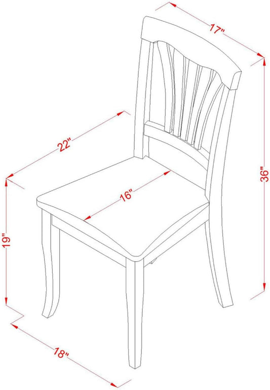 Avon Dining Faux Leather Upholstered Wood Chairs, Set of 2, Saddle Brown-1