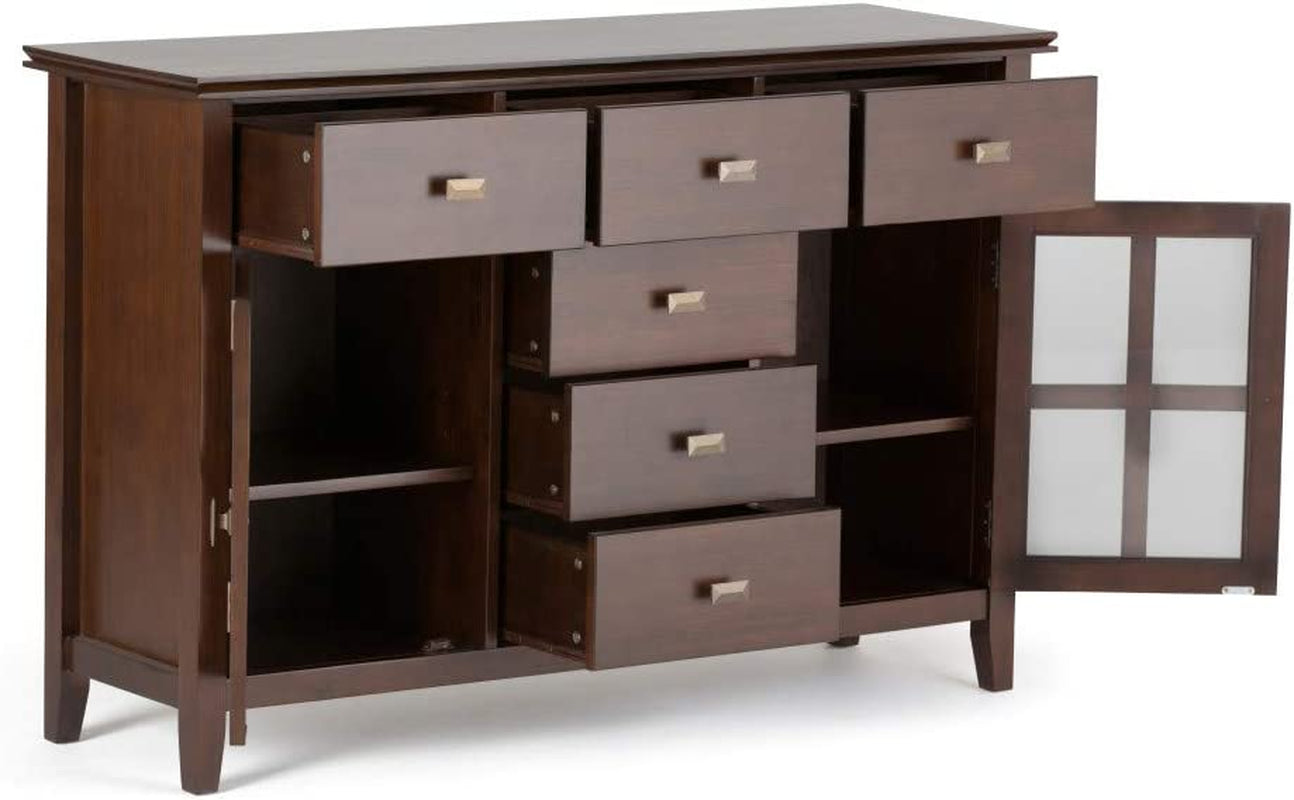 Contemporary Russet Brown Pine Wood Sideboard Buffet-2