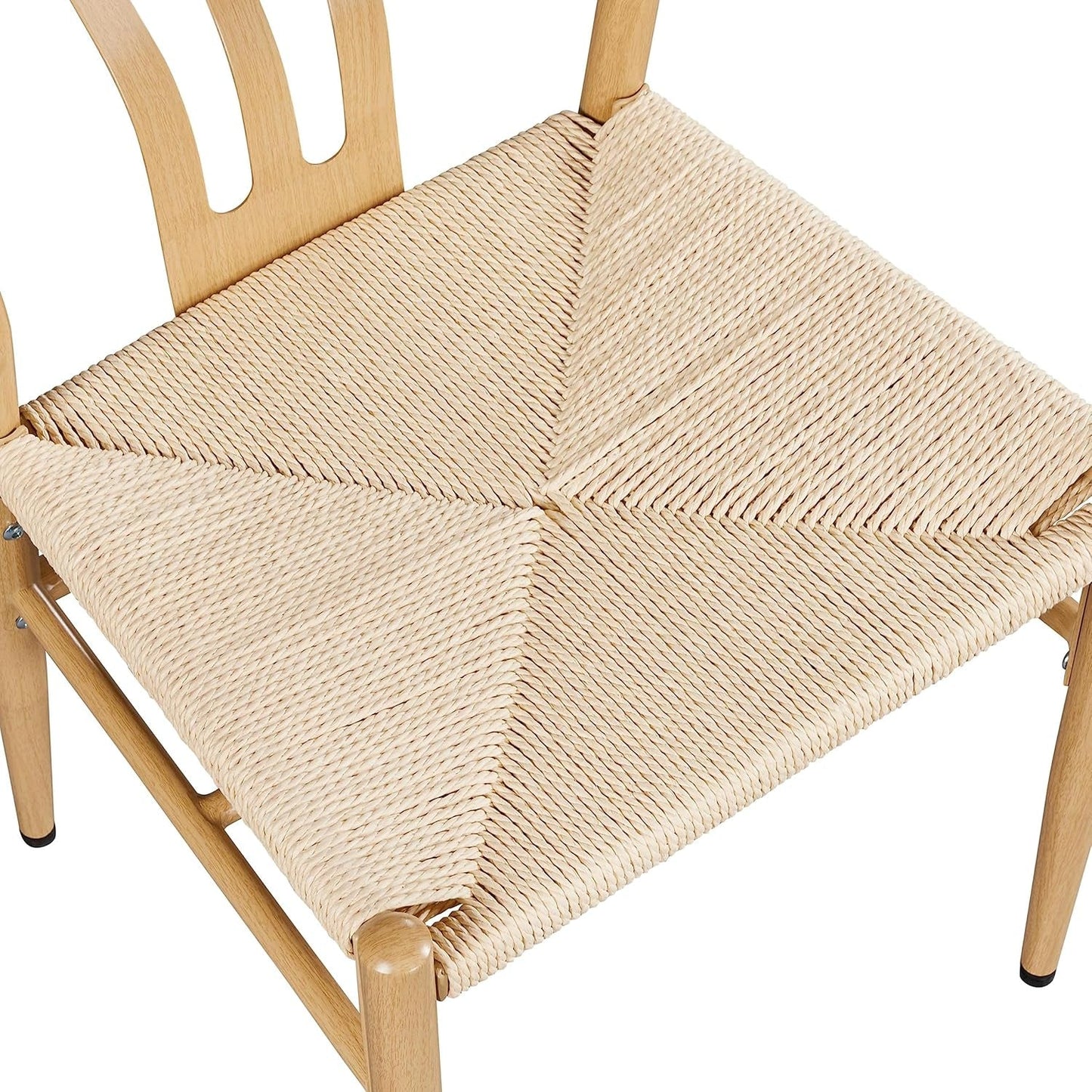 Wood Rattan Weave Dining Chairs (Set of 2)-4