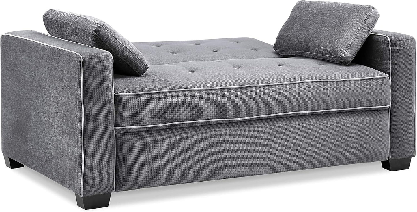 Ainsley Loveseat with Pull Out Sleeper Microfiber Charcoal Full-4