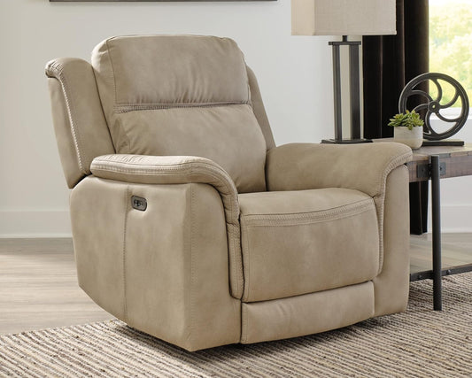Next-Gen Durapella Power Recliner with Adjustable Headrest, Beige-1