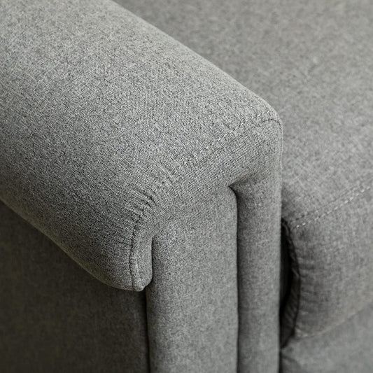 HOMCOM Recliner Sofa Couch with Easy Pull Handles and Adjustable Footrest, 3 Seater Sofa Modern Couch, Gray-1