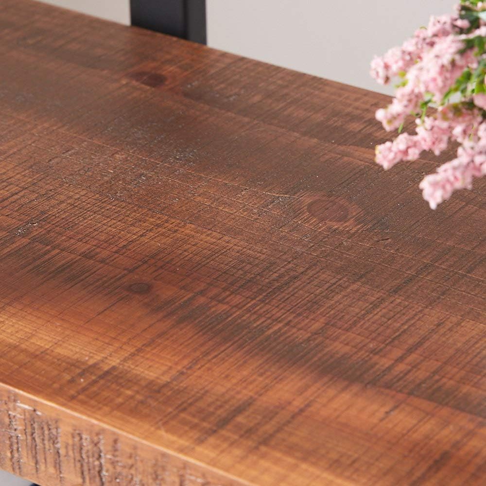 4 Tier Natural Wood Bookshelf: Rustic Industrial-4