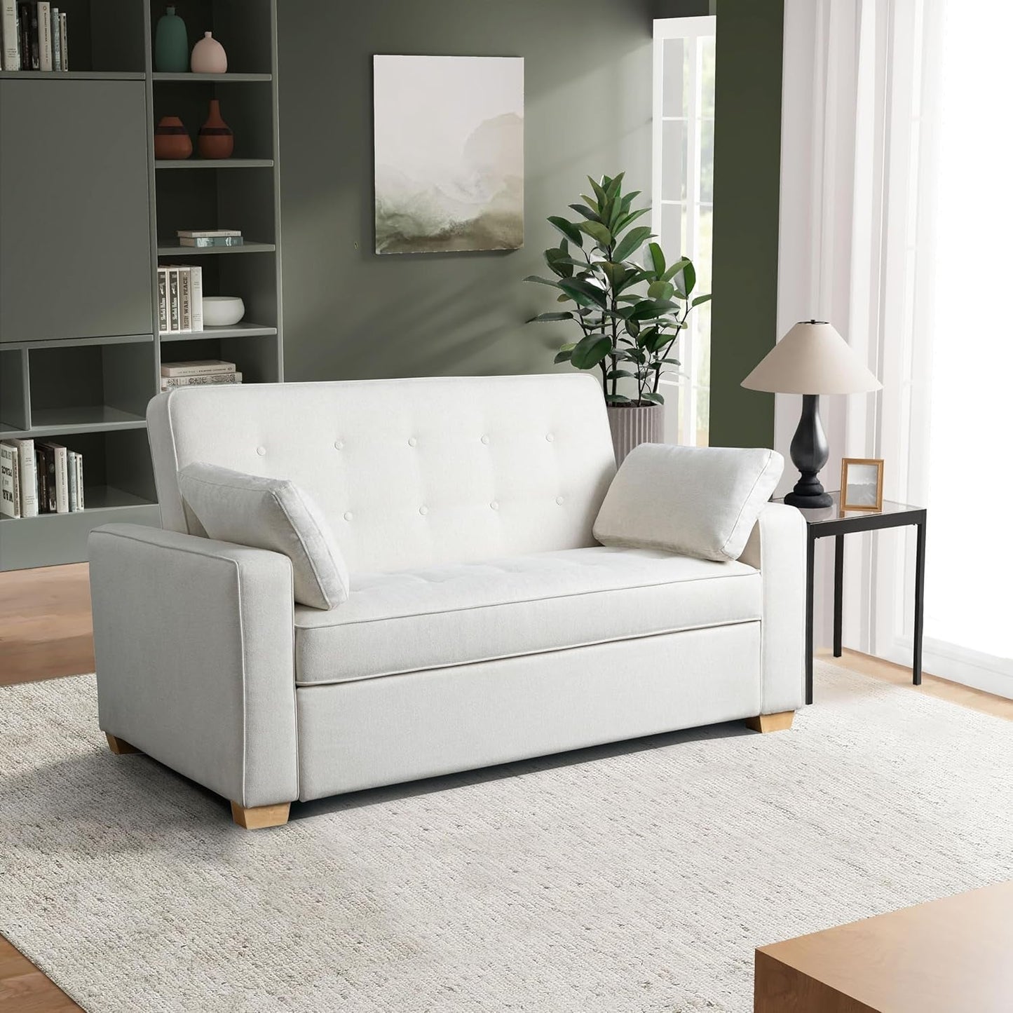 Ainsley Full Size Convertible Loveseat, Oyster-0