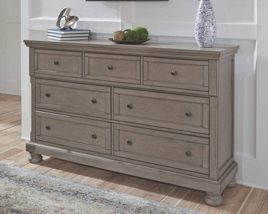 Lettner Modern Traditional 7 Drawer Dresser, Light Gray-1