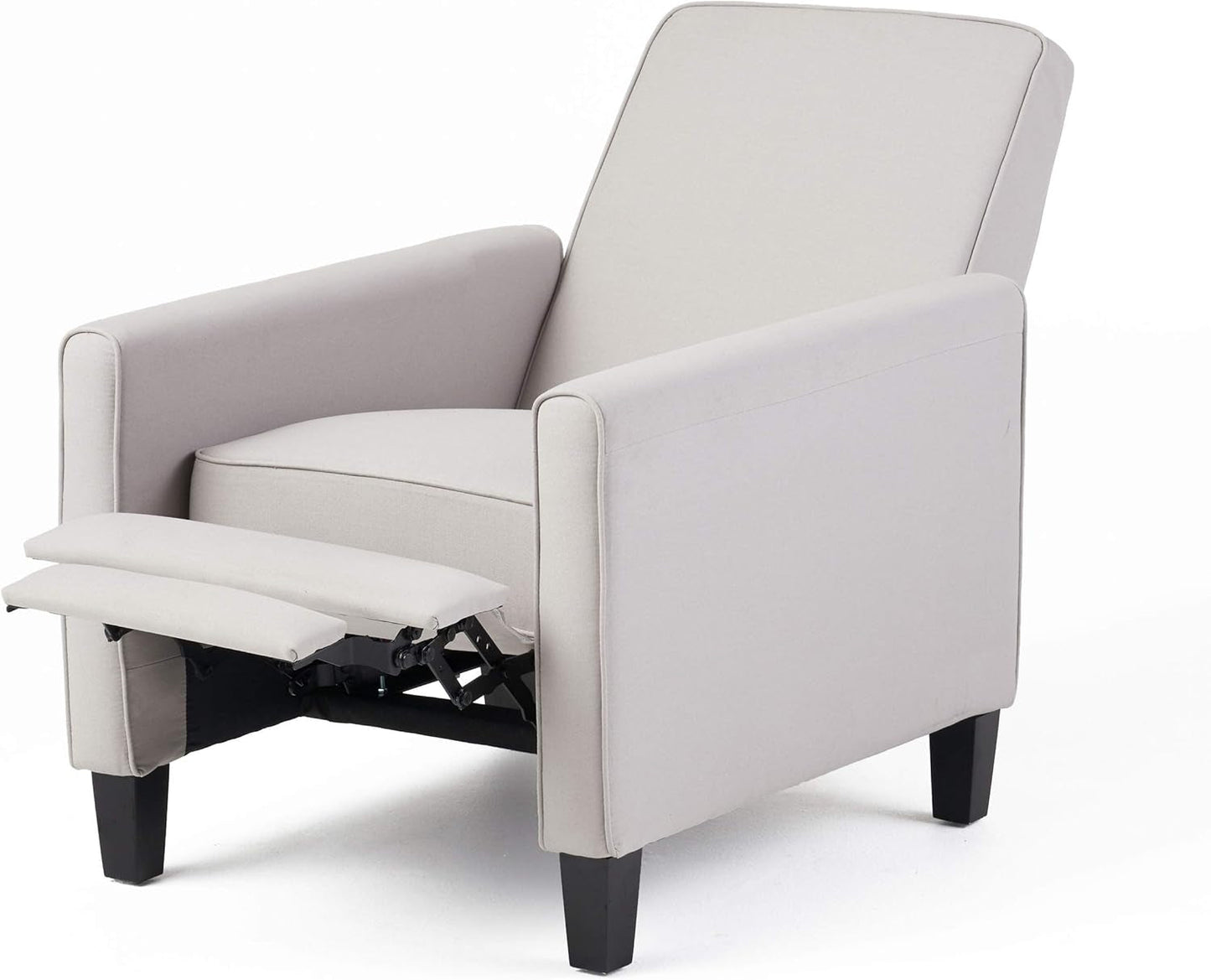 Emmie Fabric Recliner (Set of 2), Light Gray, Dark Brown-3