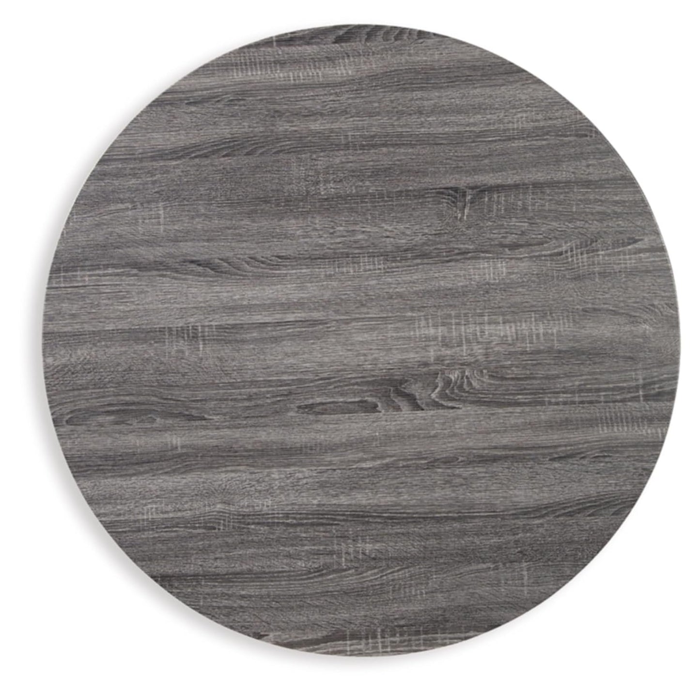 Centiar Mid Century round Dining Room Table with Metal Legs, Gray & Black-4