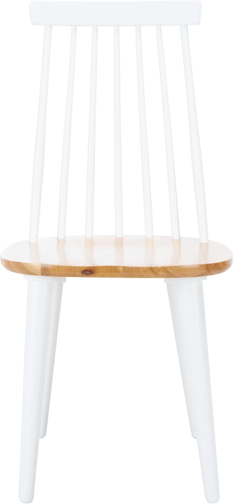 Home Collection Burris Farmhouse White/Natural Spindle Back Living Room Dining Room Bedroom Office Foyer Side Chair-2