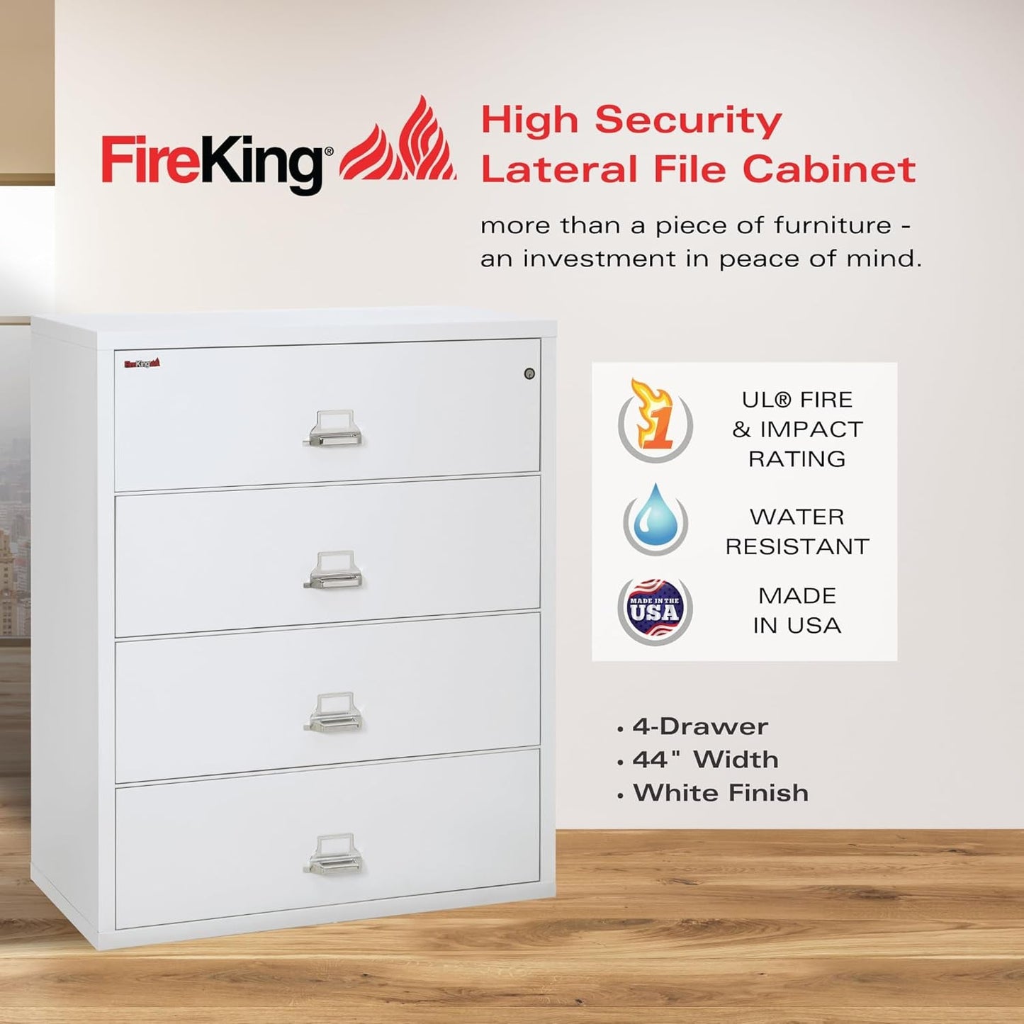 White 4 Drawer Fire Safe Lateral File-2