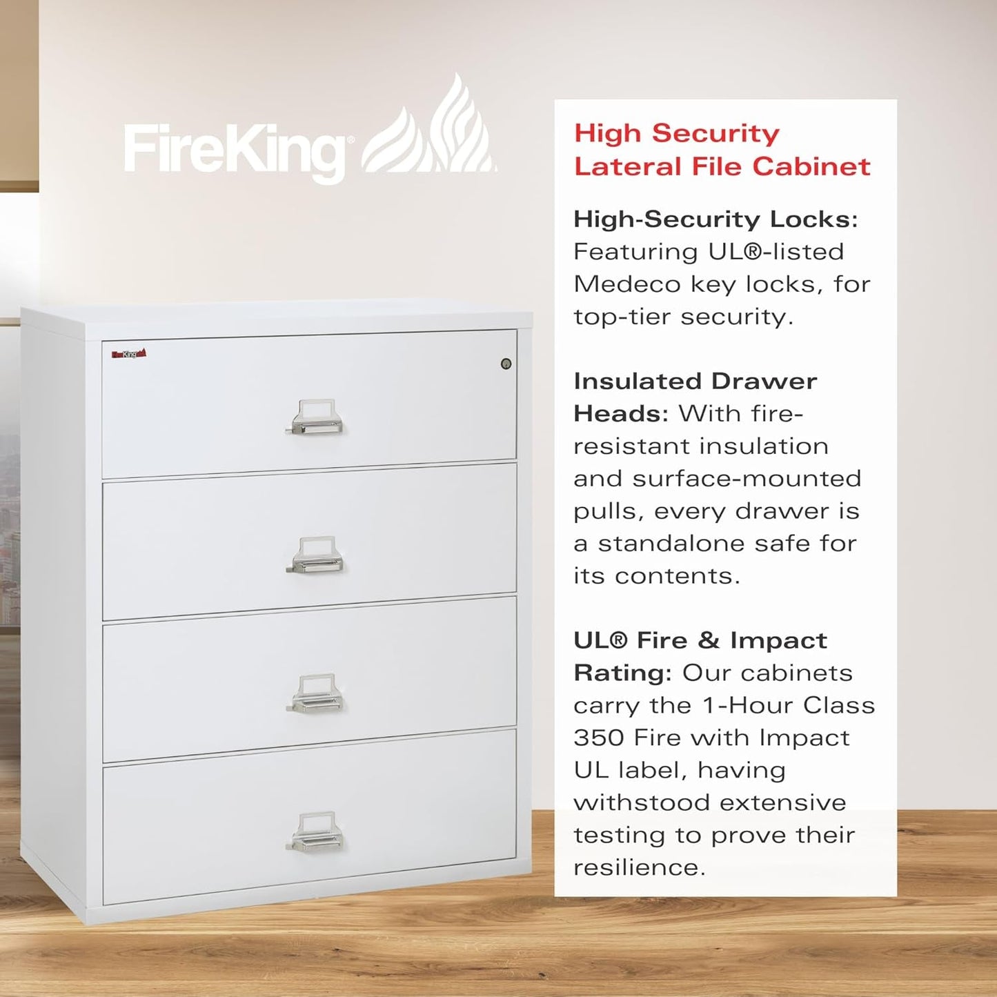 White 4 Drawer Fire Safe Lateral File-3