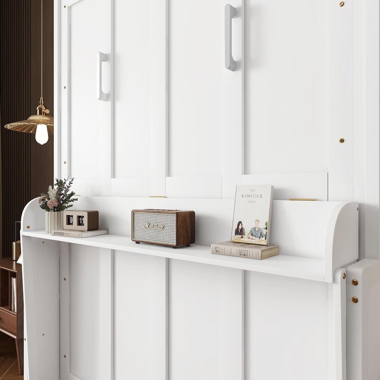 Queen Size Wall Murphy Bed with Desk Design-3