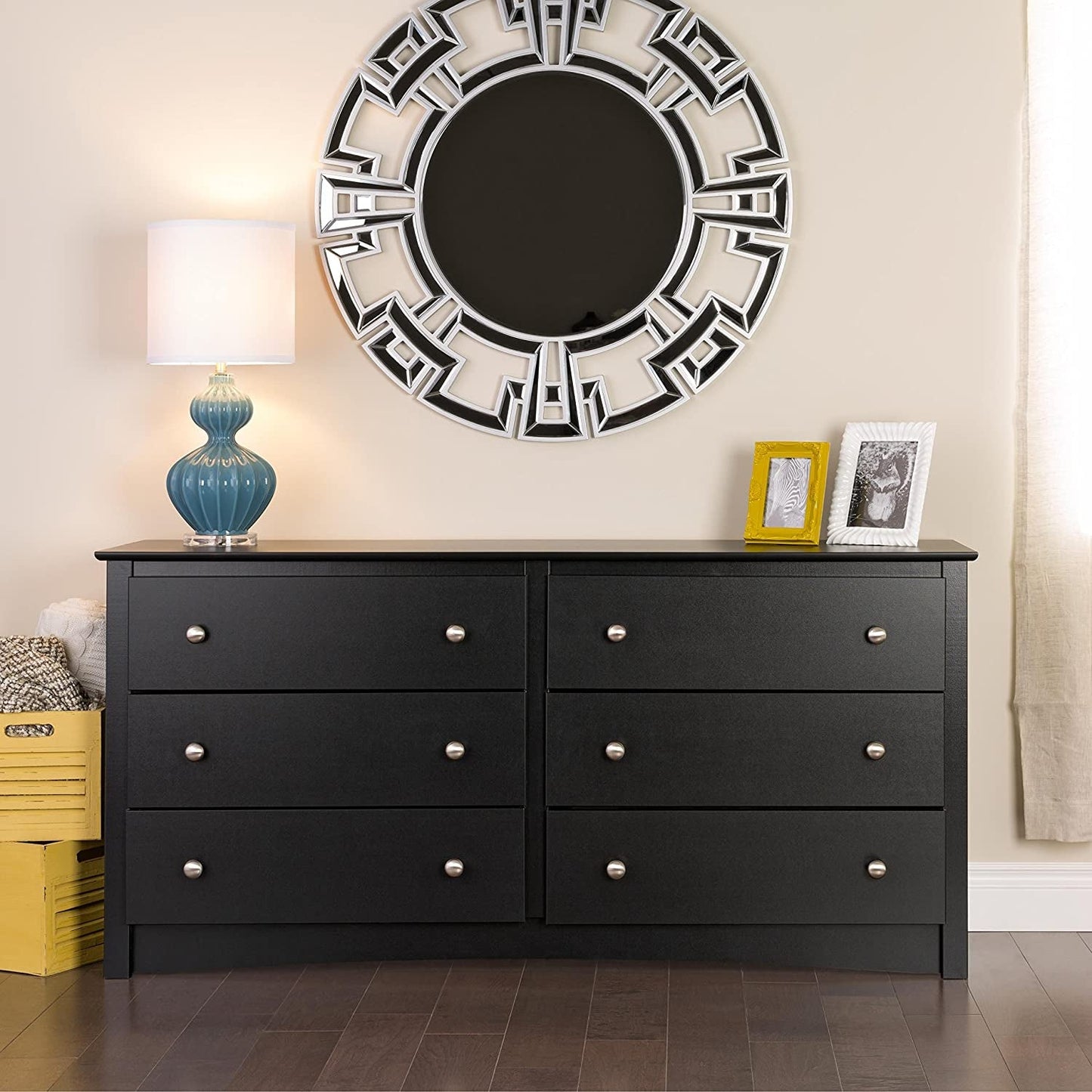 Black Sonoma 6 Drawer Double Dresser-0