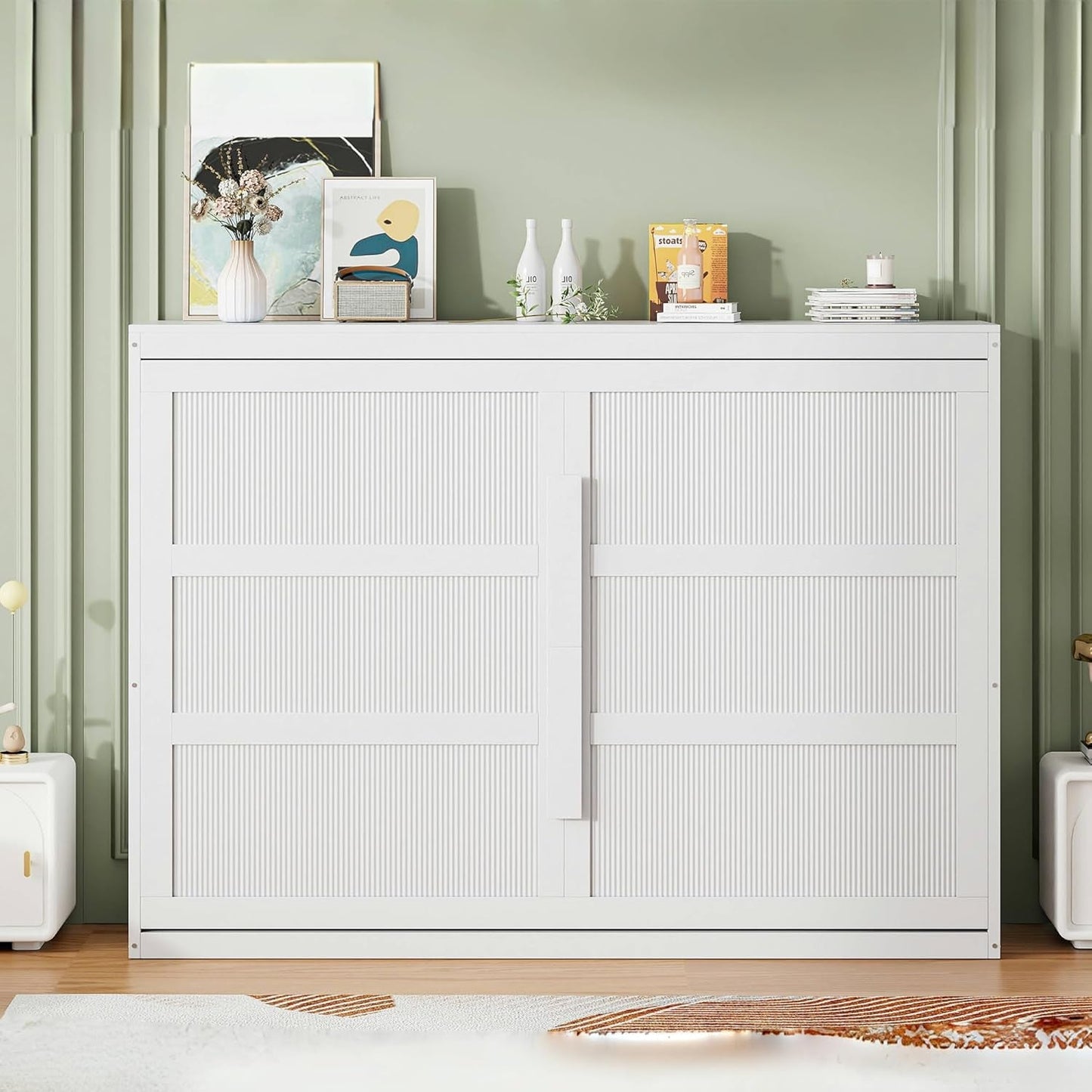 Full Size Murphy Bed with Drawer and USB Ports-9