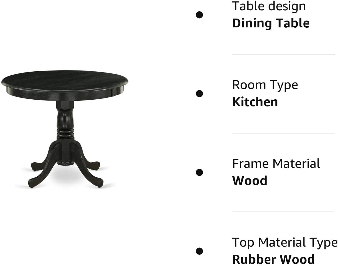 Room ANT-ABK-TP Modern Kitchen Table, Black Finish-1