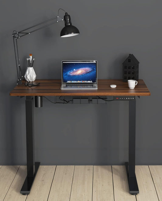 Electric Height Adjustable Standing Desk, 40 X 24 Inches, Walnut-1