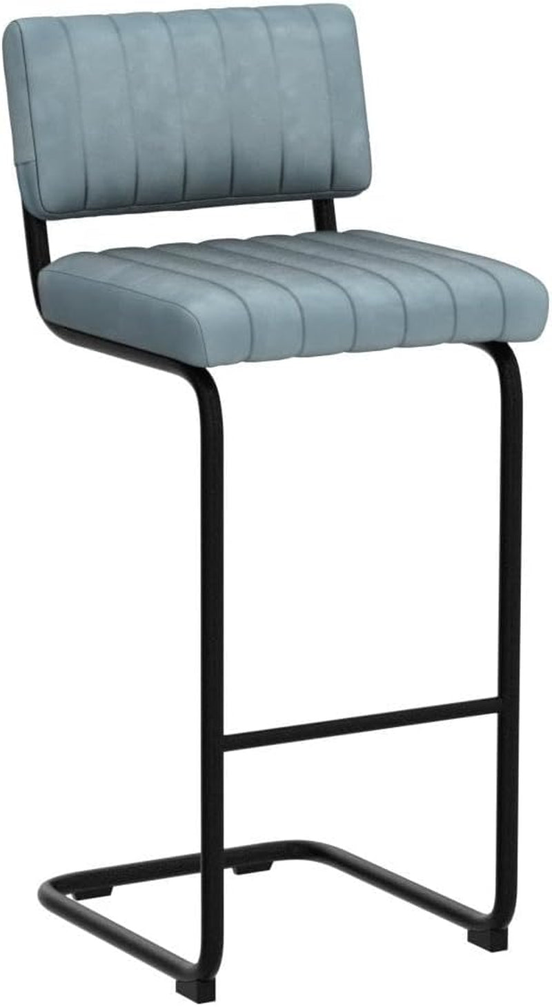 30'' Modern Bar Stools with Tufted Backs, Upholstered Velvet Fabric Bar Height Stools Chairs, Mid Century Cantilever Barstools for Kitchen Island Pub Set of 2-3