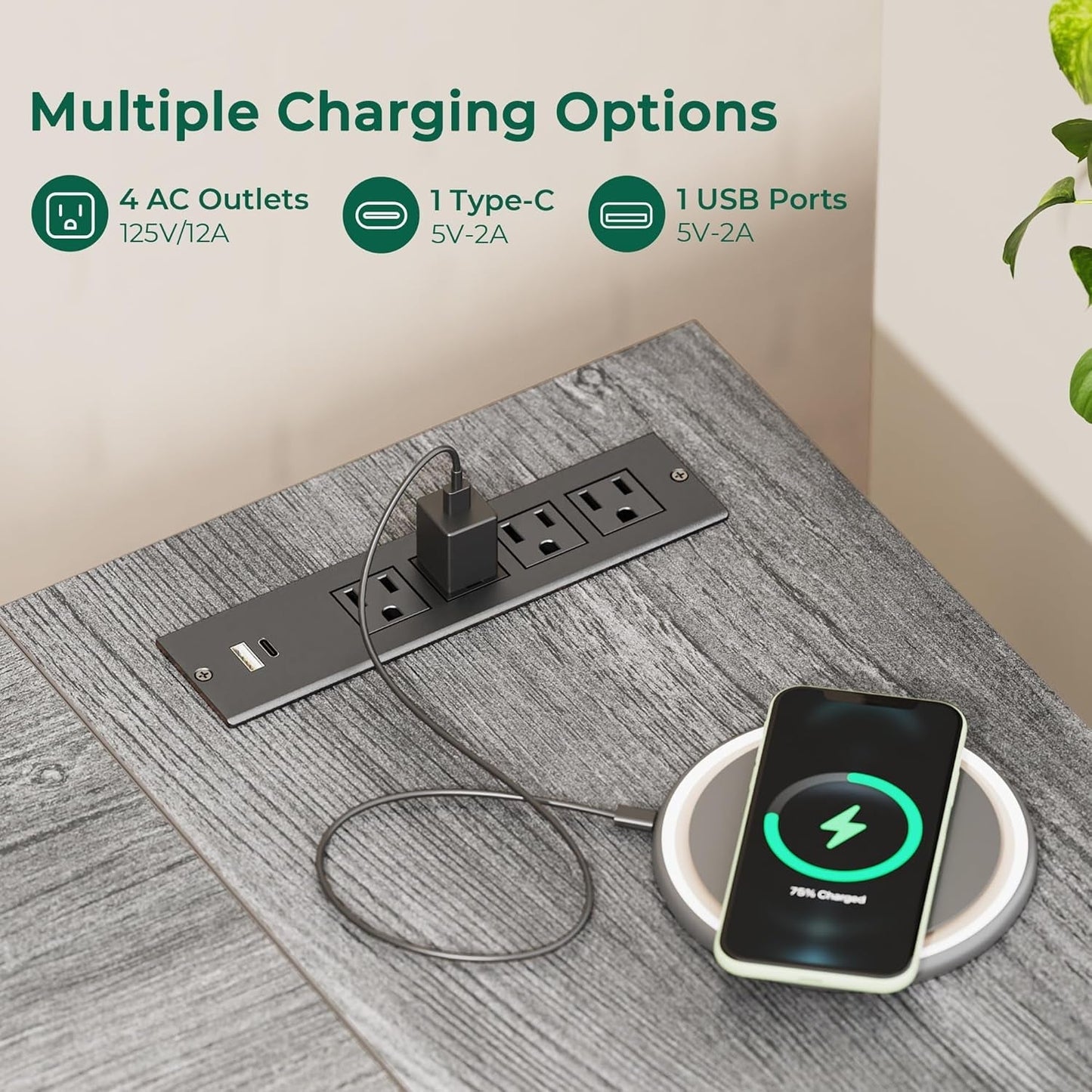 L Shaped Desk with Power Outlets, Computer Desk with 3 Drawers, 47 Inch Office Desk with Shelves, Gaming Desk, Corner Desk Work Desk for Home Office, Study, Grey-4