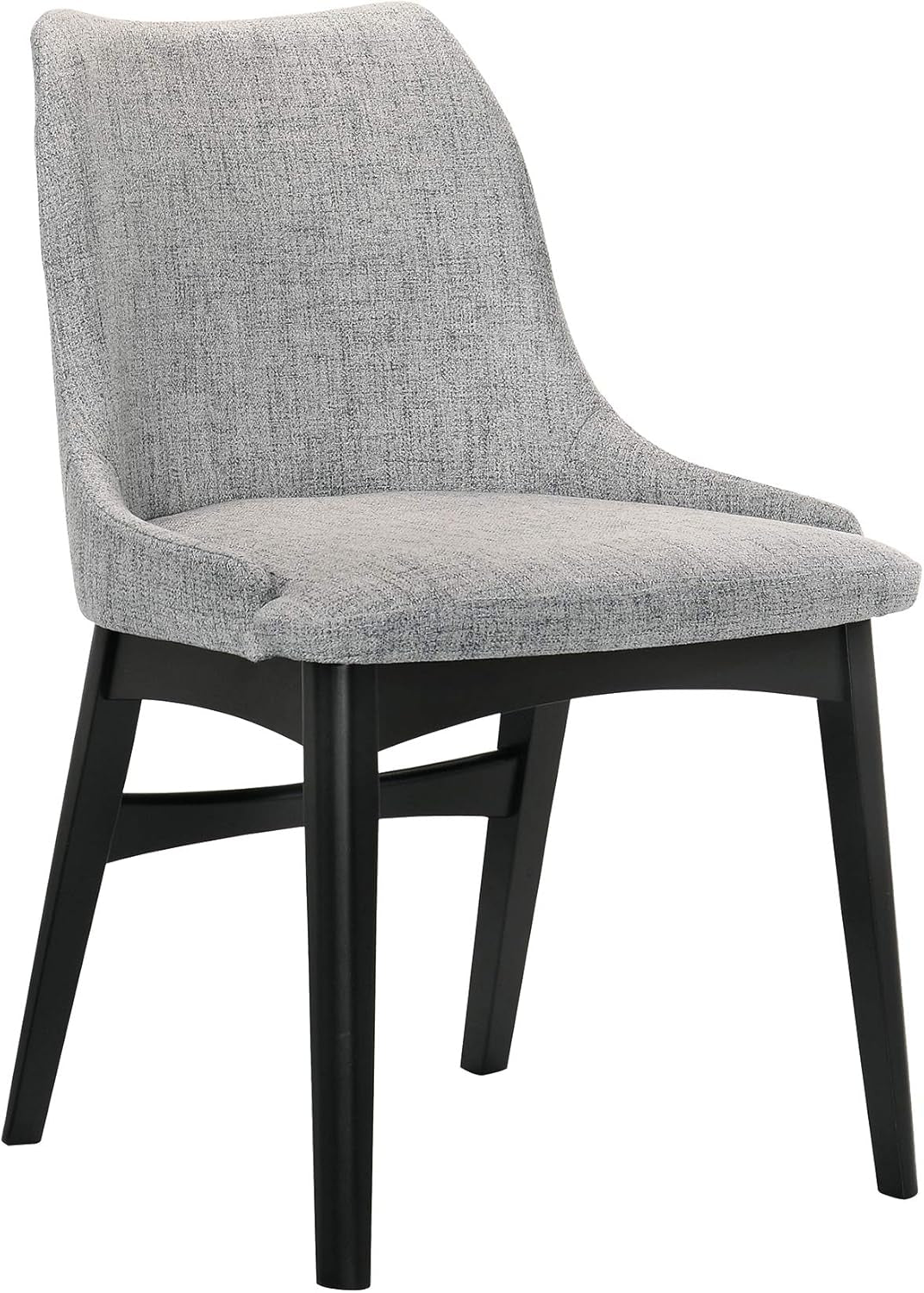 Azalea Fabric Wood Dining Side Chairs-Set of 2, 19" SH, Gray/Black-3