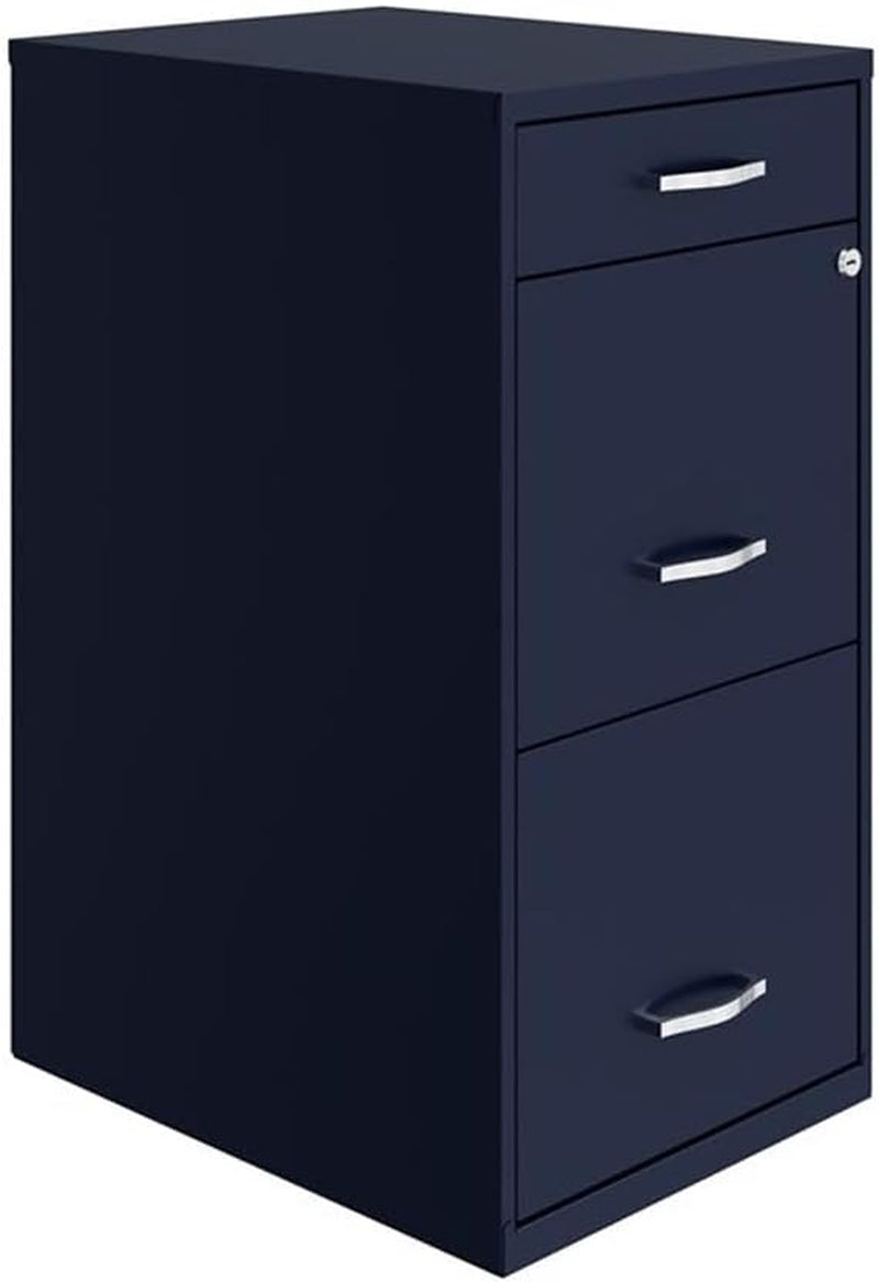 Space Solutions 18In Deep 3 Drawer Metal Organizer File Cabinet Navy, Letter Size, Fully Assembled-2