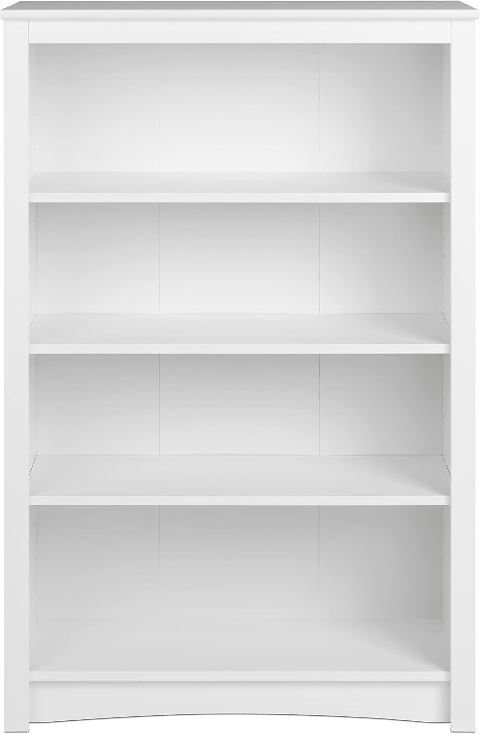 Sonoma 4-Tier Bookcase 48"H with 3 Adjustable Shelves, White Storage Cabinet, Modern Display Cabinet, Bookshelf with Storage Shelves for Home Office, Living Room, Bedroom Organizer-0
