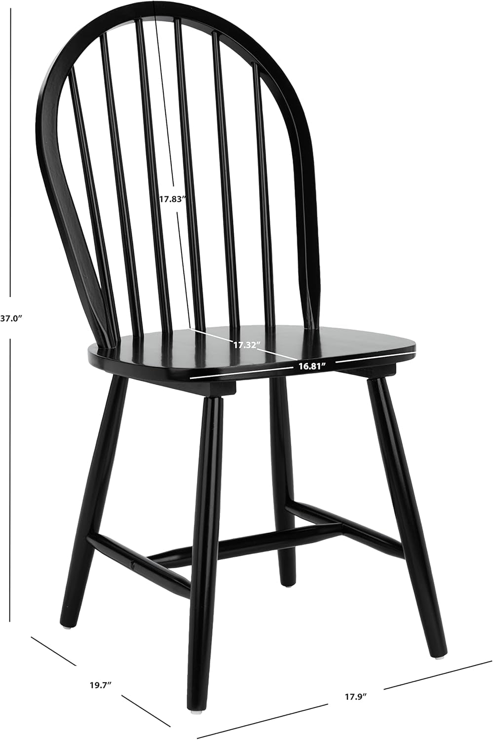 Home Camden 18-Inch Farmhouse Black Spindle Back-2