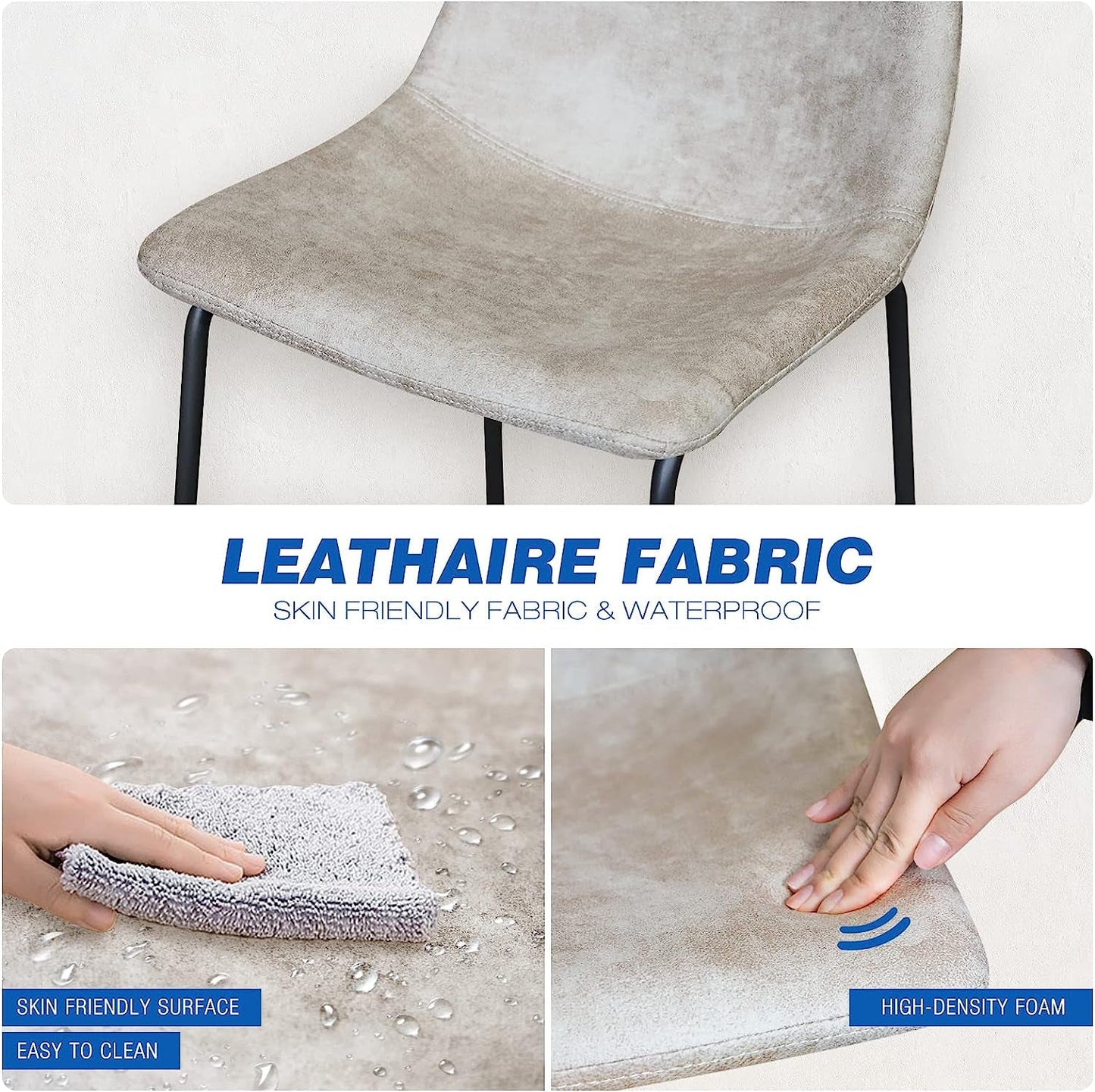 Industrial Beige Barstools, Set of 2-4