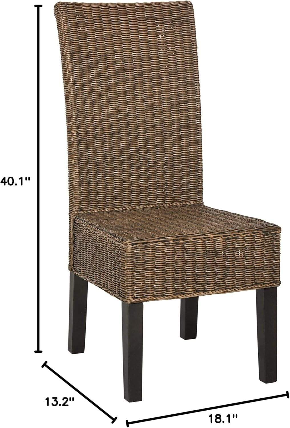 Home Collection Arjun Grey Wicker 18-Inch Dining Chair-3