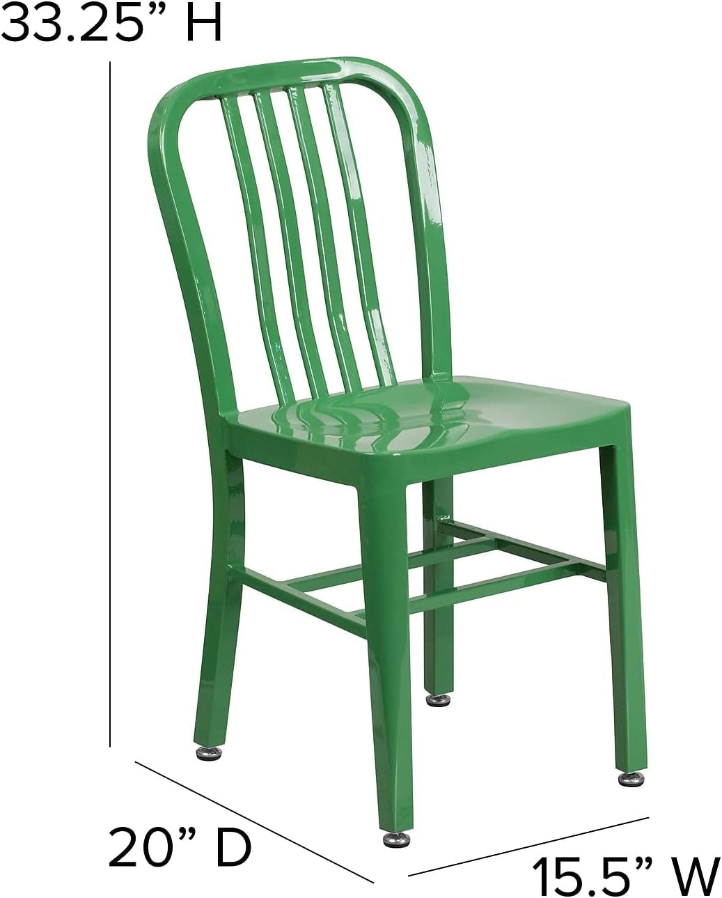 Gael Commercial Grade 2 Pack Green Metal Indoor-Outdoor Chair-2