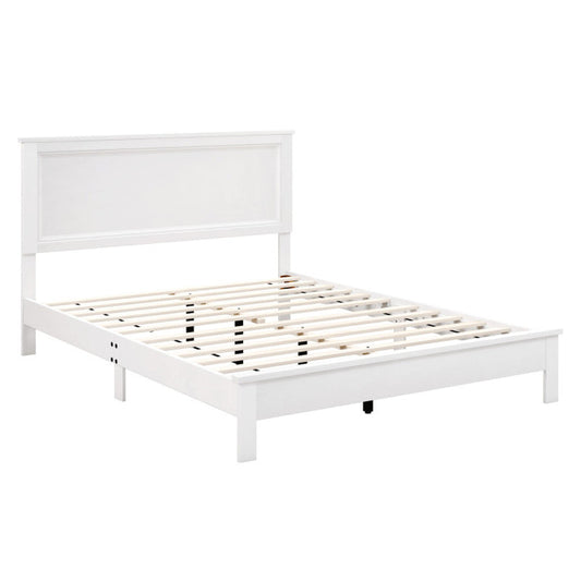 Queen Size Bed Frame Platform Slat High Headboard Bedroom with Rubber Wood Leg-1