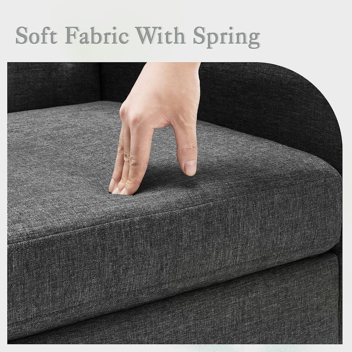 Modern Gray Linen Accent Armchair with Arms-4