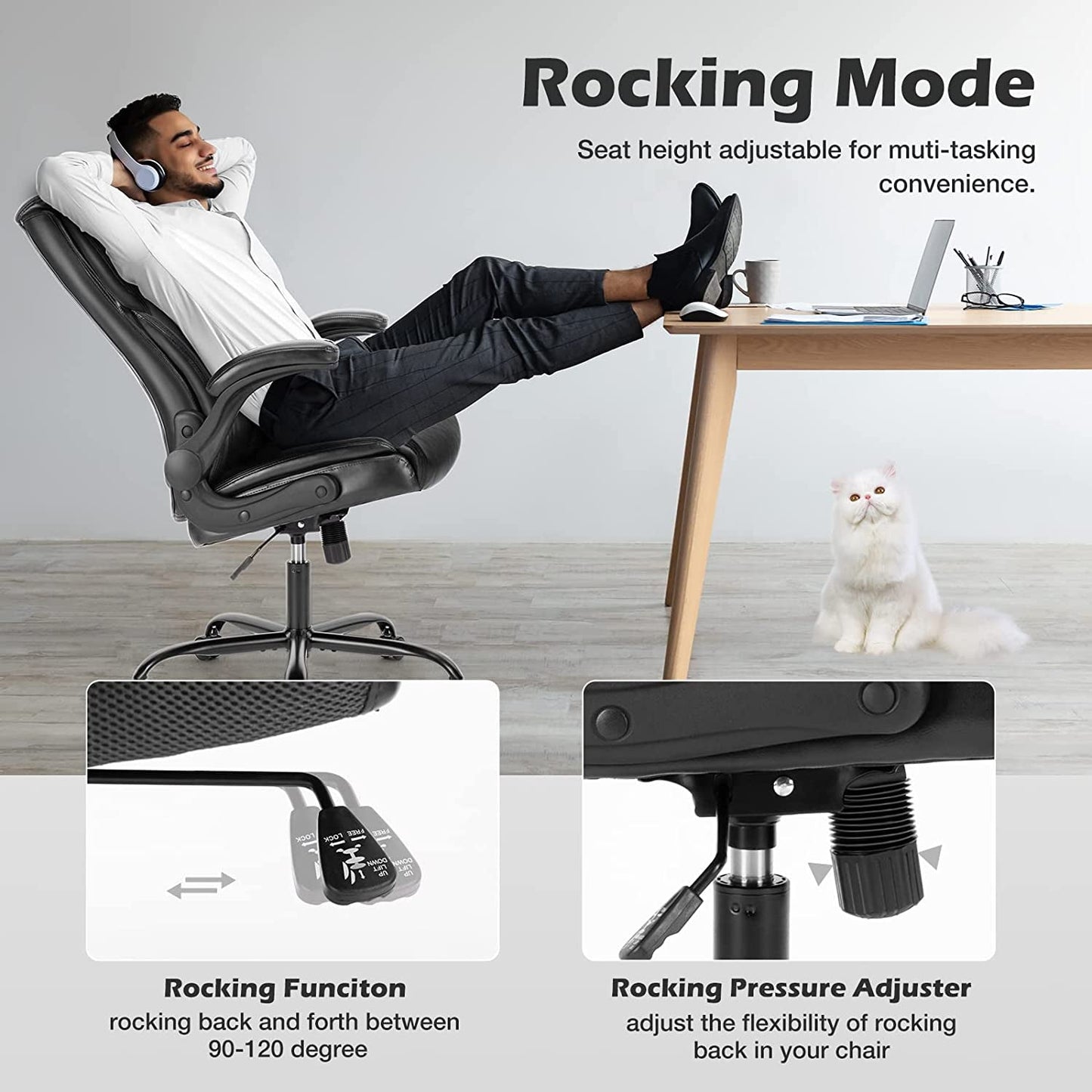 Ergonomic Executive Chair with High Back Support-3