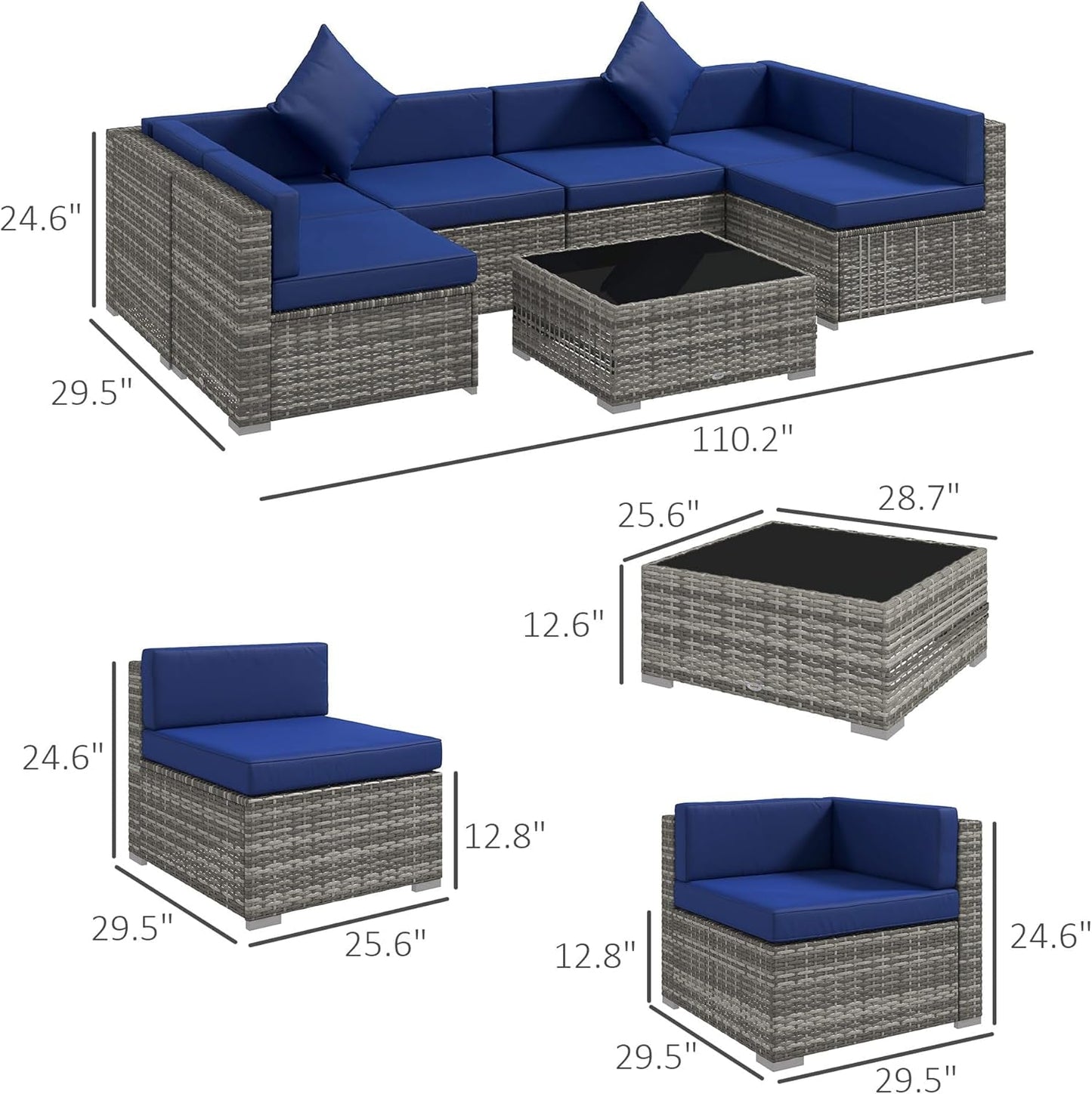 7-Piece Patio Furniture Set for Stylish Outdoor Living-2