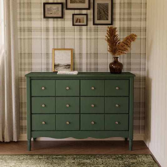 Liberty 6-Drawer Assembled Dresser in Forest Green | 2 Sets of Knobs-1