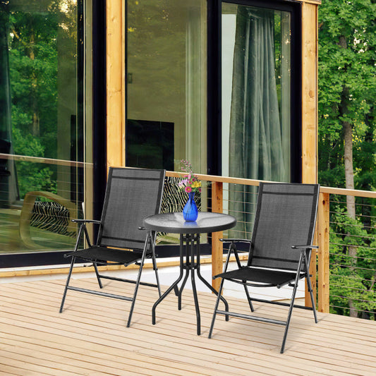 Set of 2 Adjustable Portable Patio Folding Dining Chair Recliners-1