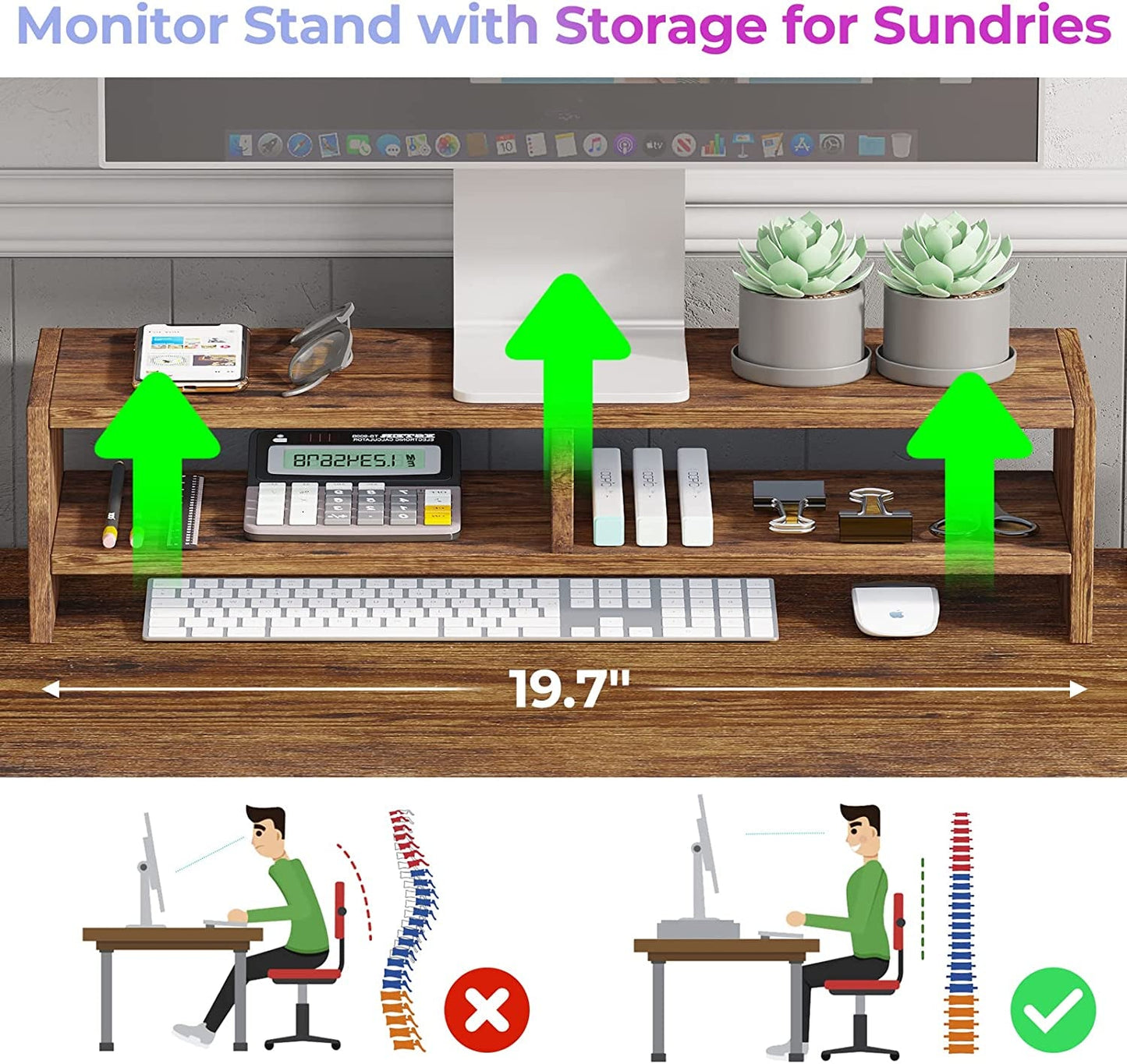 Rustic Brown L-Shaped Desk with Drawer & Storage-4