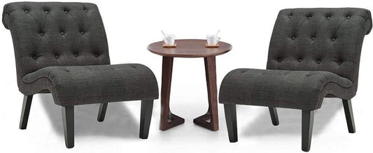 Set of 2 Button Tufted Slipper Chairs-1